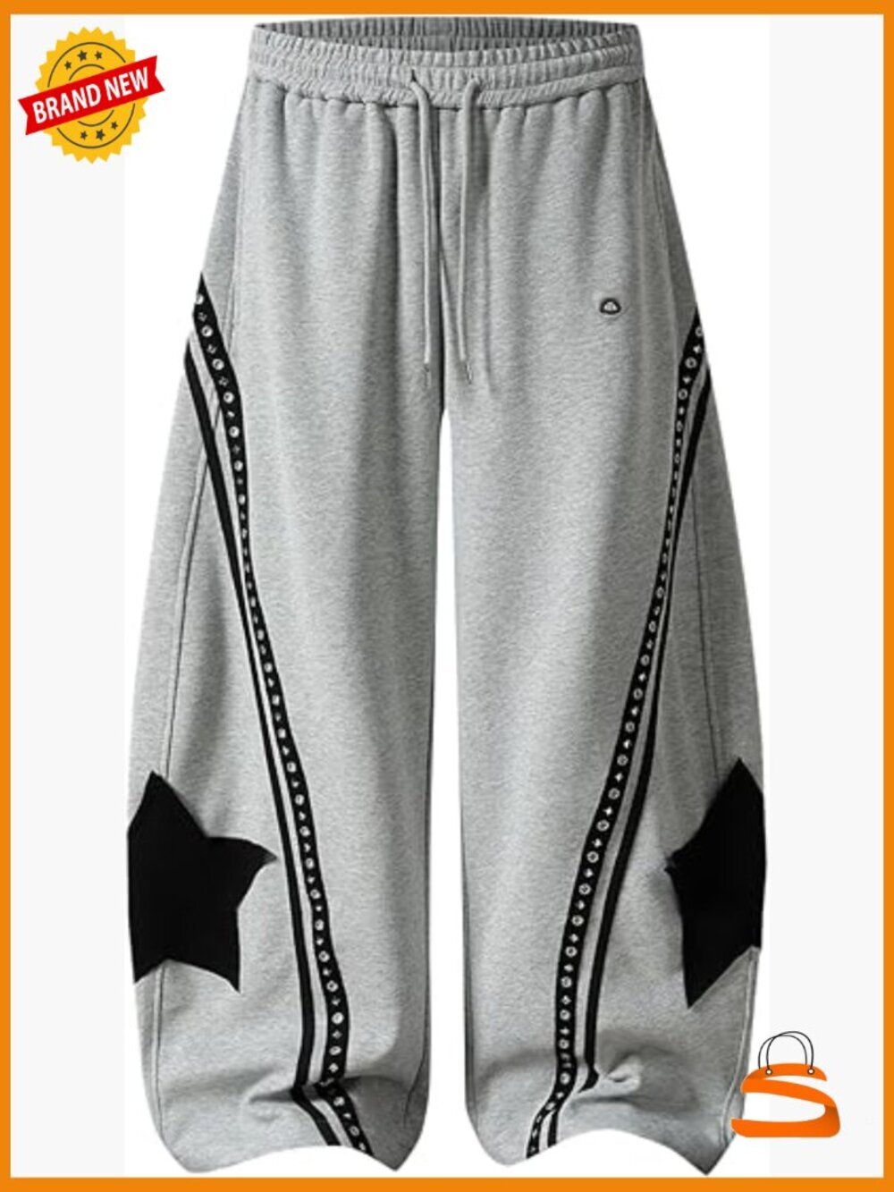 Unisex Barrel Sweatpants Star Graphic Wide Leg Lounge Pants Elastic Waist